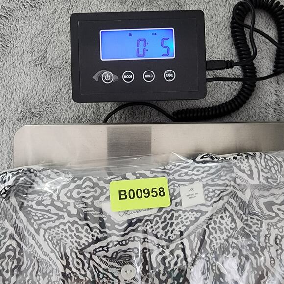 Caffe Marrakesh Top Women 2X Black White Popover Button Neck Short Sleeve Cotton - Picture 11 of 11